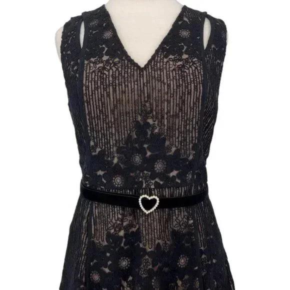Foxiedox Asha Embroidered Lace A-Line Dress NWT Sz L - Picture 3 of 12
